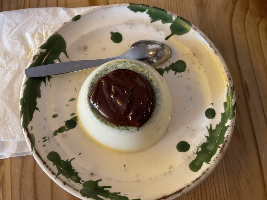 Dessert italien panna cotta basilic restaurant Montreuil
