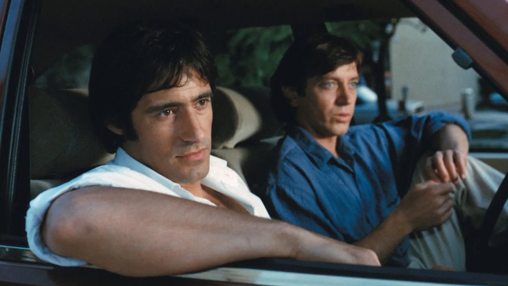 Gérard Lanvin et Bernard Giraudeau dans une voiture dans le film Les Spécialistes