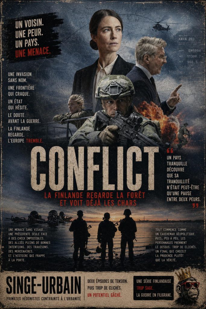 Composition Singe-Urbain sur Conflict, série finlandaise de guerre et thriller politique autour d’une invasion sans nom