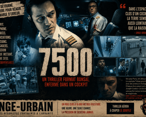 Affiche Singe-Urbain de 7500 : citations, cockpit et scènes clés du thriller de Patrick Vollrath.